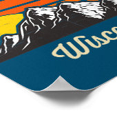 リバー滝ウィスコンシンレトロシティ州USA ポスター (角)