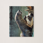 リバー・オッター動物の恋人の野生動物写真 ジグソーパズル (縦)