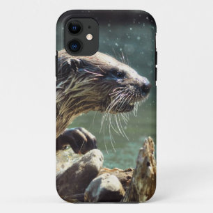 リバー・オッター動物の恋人の野生動物写真 iPhone 11 ケース