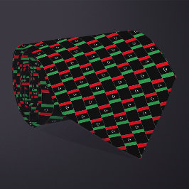 リバ市松模様にイア国旗のパターン ネクタイ