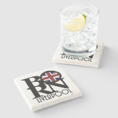 リバ生まれプール・イングランド（イギリス国旗） ストーンコースター (横)