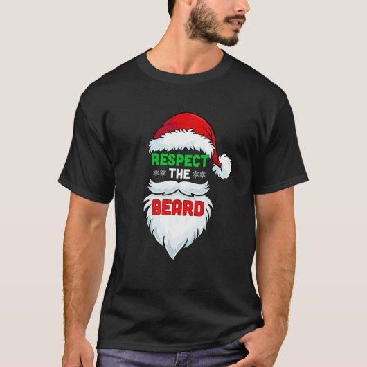 リパクトザヒゲサンタクロースクリスマスクリスマスメンD Tシャツ (正面)