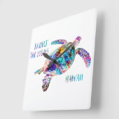 リパクトザローカルズシータートル絞り染めビーチ引用文 スクエア壁時計 (傾斜)