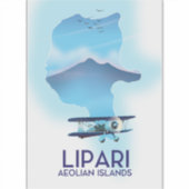 リパリエーオリアン諸島の地図 シール (正面)