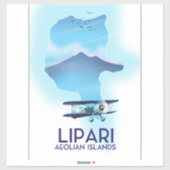 リパリエーオリアン諸島の地図 シール (シート)