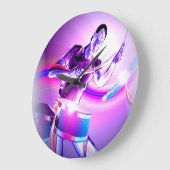リパーカッション – パープルドラマー ラージ壁時計 (傾斜)
