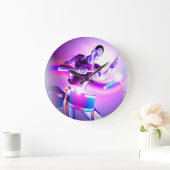 リパーカッション – パープルドラマー ラージ壁時計 (ホーム)