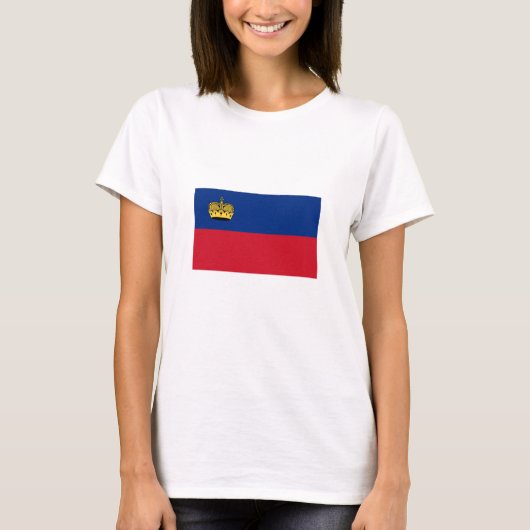 リヒテンシュタインの旗 Tシャツ (正面)