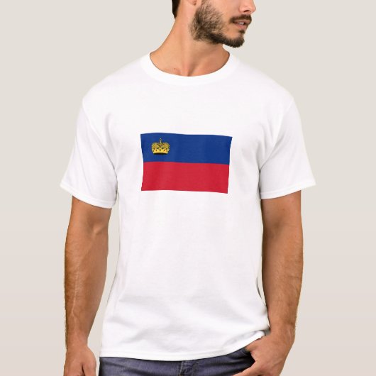 リヒテンシュタインの旗 Tシャツ (正面)