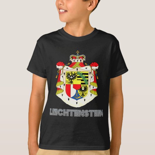 リヒテンシュタインの紋章付き外衣 Tシャツ (正面)