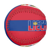 リヒテンシュタイン国旗と軍備愛国のコート 野球ボール (正面左)