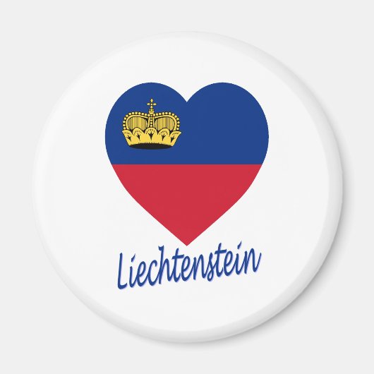 リヒテンシュタイン国旗のハート マグネット (正面)