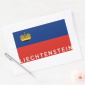 リヒテンシュタイン国旗の文字名 長方形シール (封筒)