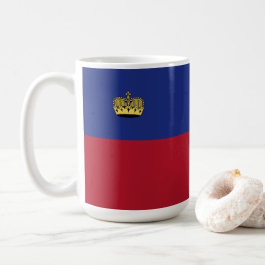 リヒテンシュタイン国旗 コーヒーマグカップ (ドーナツ)