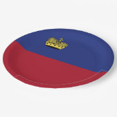 リヒテンシュタイン国旗 ペーパープレート (アングル)