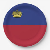 リヒテンシュタイン国旗 ペーパープレート (正面)