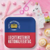 リヒテンシュタイン国旗 ペーパープレート (パーティー)