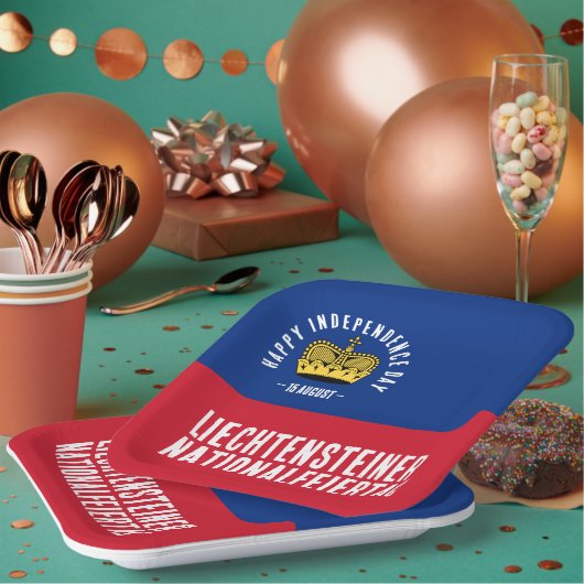 リヒテンシュタイン国旗 ペーパープレート (複数)