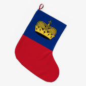 リヒテンシュタイン国旗 ラージクリスマスストッキング (正面 (吊り時))