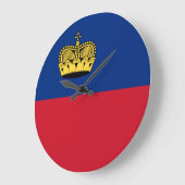 リヒテンシュタイン国旗 ラージ壁時計 (傾斜)