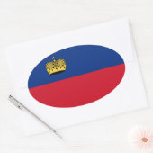 リヒテンシュタイン国旗 楕円形シール (封筒)