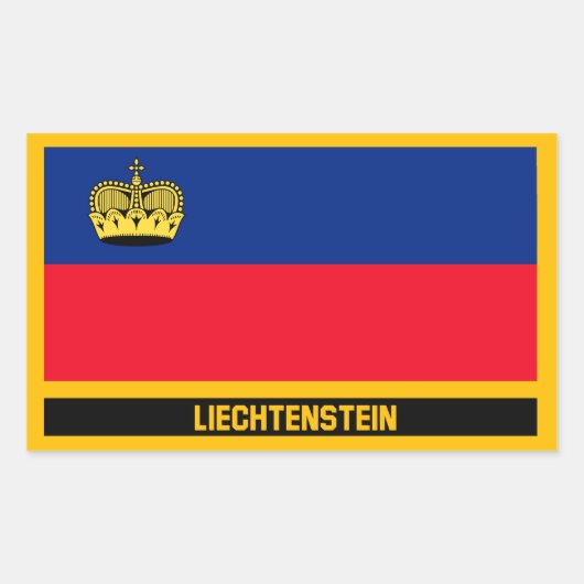 リヒテンシュタイン国旗 長方形シール (正面)