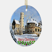 リヒテンシュタイン城かわいらし休日デザイン セラミックオーナメント (右)