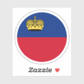 リヒテンシュタイン州旗ラウンドステッカー シール (シート)