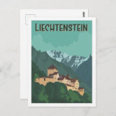 リヒテンシュタイン有名な旅行プレイスイラストレーション ポストカード (正面/裏面)