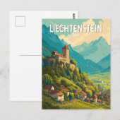 リヒテンシュタイン イラスト 旅行 アート ヴィンテージ ポストカード (正面/裏面)
