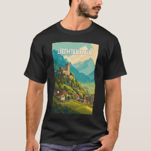 リヒテンシュタイン イラスト 旅行 アート ヴィンテージ Tシャツ