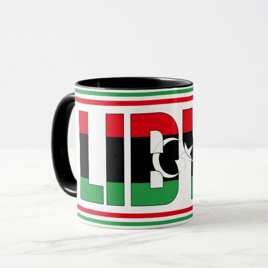 「リビアとシピン」愛国的なコーヒー マグカップ (正面左)