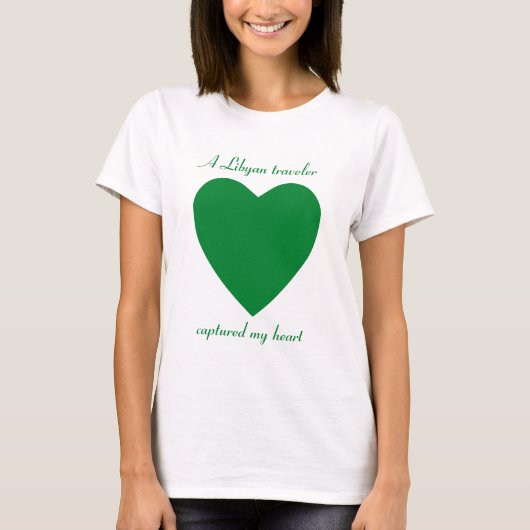 リビアの国旗スウィートハートTシャツ Tシャツ (正面)