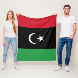 リビアの国旗 フリースブランケット