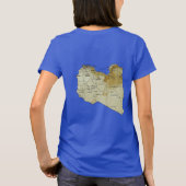 リビアの旗と地図のTシャツ Tシャツ (裏面)