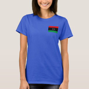 リビアの旗と地図のTシャツ Tシャツ