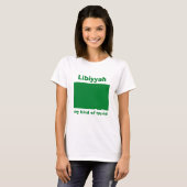 リビアの旗＋地図＋テキストTシャツ Tシャツ (正面フル)