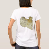 リビアの旗＋地図＋テキストTシャツ Tシャツ (裏面)