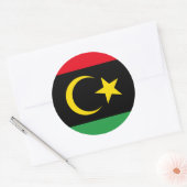 リビア国旗と国章、リビア国旗 ラウンドシール (封筒)