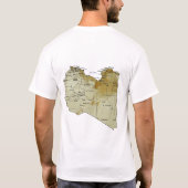 リビア国旗と地図Tシャツ Tシャツ (裏面)