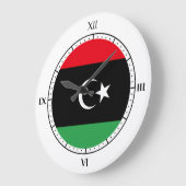 リビア国旗の時計 ラージ壁時計 (傾斜)