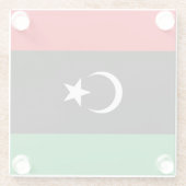 リビア国旗 ガラスコースター (裏面)