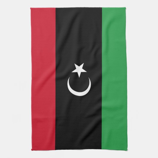 リビア国旗 キッチンタオル (縦)