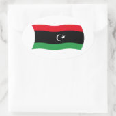 リビア国旗 楕円形シール (バッグ)