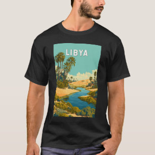 リビア イラスト 旅行 アート ヴィンテージ Tシャツ