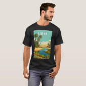 リビア イラスト 旅行 アート ヴィンテージ Tシャツ (正面フル)