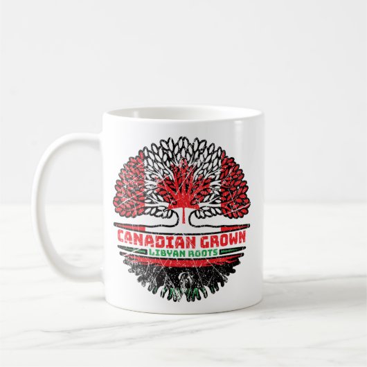 リビア・カナダ・ツリー・ルーツ国旗 コーヒーマグカップ (左)
