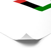 リビア リビア国旗 ブラック 個人名入れ ポスター (コーナー)