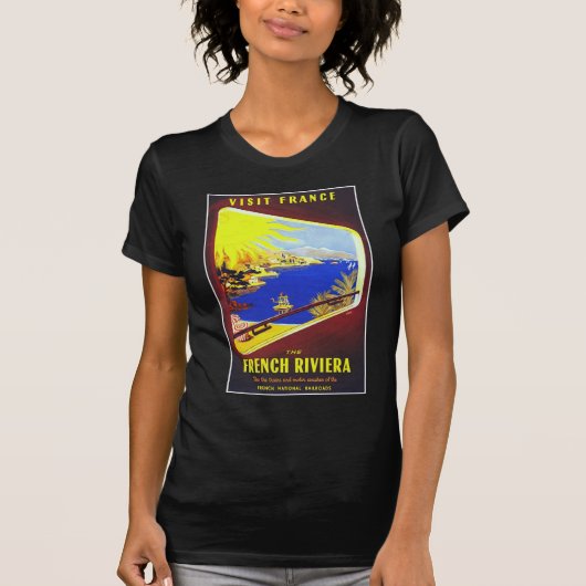 リビエラのヴィンテージ旅行ポスター Tシャツ (正面)