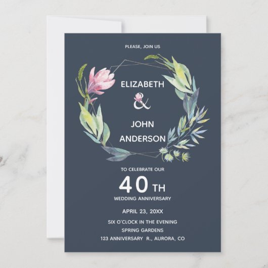 リビエラの庭 40周年結婚記念日 招待状 (正面)